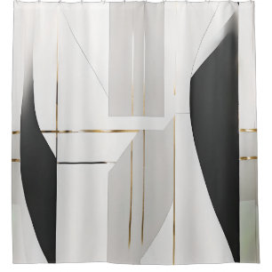 Modern Black, White & Gold Abstract Geometric