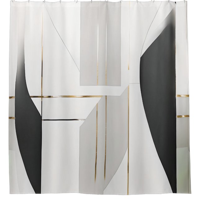 Modern Black, White & Gold Abstract Geometric (Front)