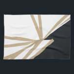 Modern Black White Gold Abstract Kitchen Towel<br><div class="desc">Add a touch of elegance to your kitchen with this Modern Black White Gold Abstract Kitchen Towel. The unique abstract design featuring black,  white,  and gold hues will complement any kitchen décor. Perfect for drying dishes,  wiping counters,  or even as a decorative accent.</div>