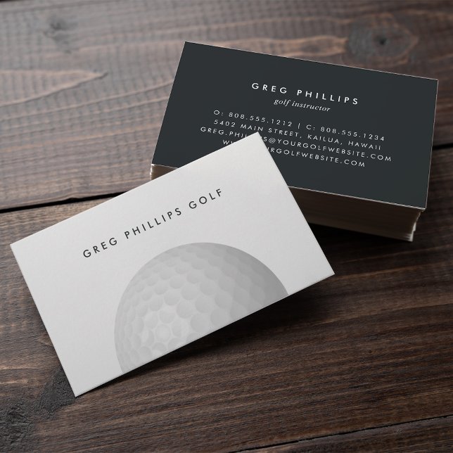 Modern Black & White Golf Pro or Instructor Business Card (Creator Uploaded)
