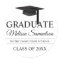 Modern Black White GRADUATE Class Graduation Cap