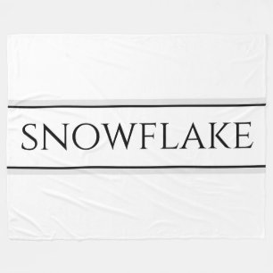 Modern Black White Grey Stripes SNOWFLAKE Text Fleece Blanket