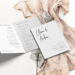 Modern Black & White Handwritten Script Wedding Program<br><div class="desc">Designed to match our Modern Handwritten Script wedding invitations. A beautiful typography based design with a minimalist feel,  featuring modern soft black handwritten script and classic serif lettering. Personalize this folded wedding program with your ceremony details and wedding party,  and add additional custom text to the back.</div>