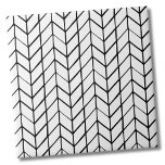 Modern Black White Herringbone Tile<br><div class="desc">A new take on a classic pattern. Use this simple and chic black and white herringbone with stylish 'messy lines' as a backdrop to customize your living space. You can also change out the background colouring to really make it your own look. Plus you can even make the black herringbone...</div>