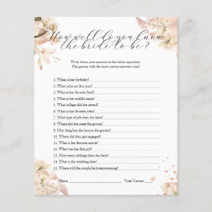 Modern Black White How Well Do You Know the Bride Flyer