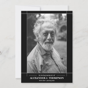 Modern Black & White In Loving Memory Funeral Thank You Card