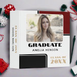 Modern Black White Keepsake Graduate Photo Album Binder<br><div class="desc">Modern Black White Keepsake Graduate Photo Album. A modern black and white personalized graduation photo album with bold fonts is the perfect way to capture and celebrate the momentous occasion of completing the academic journey. The sleek, minimalist design of the album and the contrast between the black and white tones...</div>
