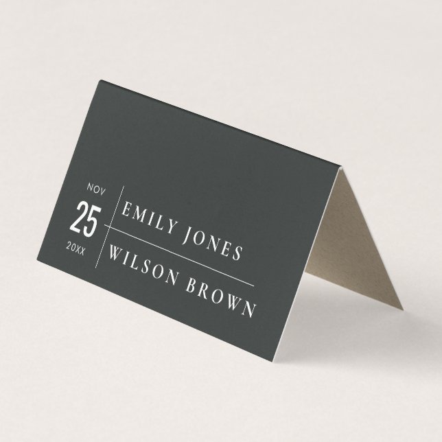 MODERN BLACK WHITE KRAFT TYPOGRAPHY WEDDING BUSINESS CARD (Back)