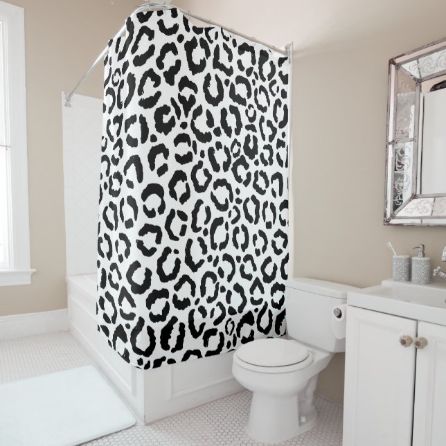 Modern Black White Leopard Animal Print Pattern (In Situ)