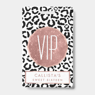 Modern Black White Leopard Animal Print Pattern Badge