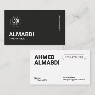 Modern Black White Logo Business Card