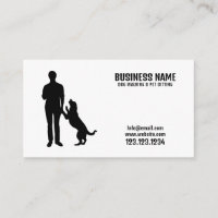 Modern Black & White Man Silhouette Dog Walking