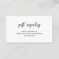 Modern Black White Minimal Simple Gift Registry