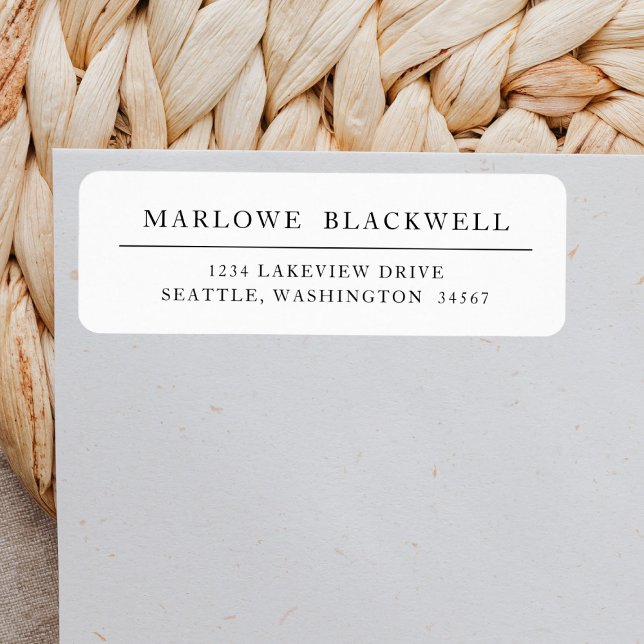 Modern Black White Minimalist Return Address Label (Creator Uploaded)