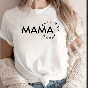Modern Black & White Mom Mommy Bruh  T-Shirt