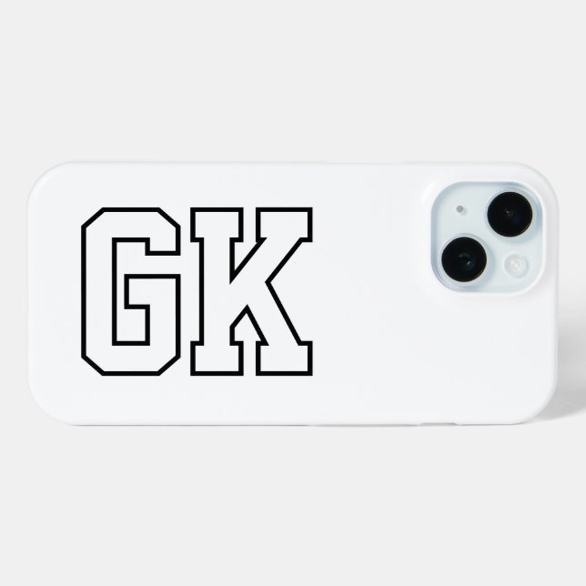 Modern Black White Monogram Initials Case-Mate iPhone Case (Back (Horizontal))