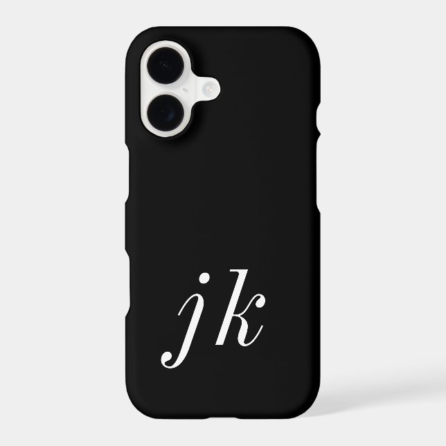 Modern Black White Monogram Name (Back)
