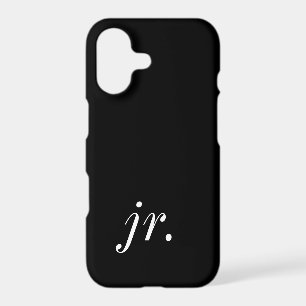 Modern Black White Monogram Name
