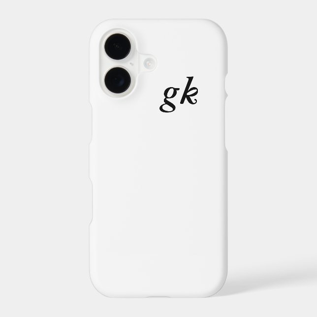 Modern Black White Monogram Name (Back)
