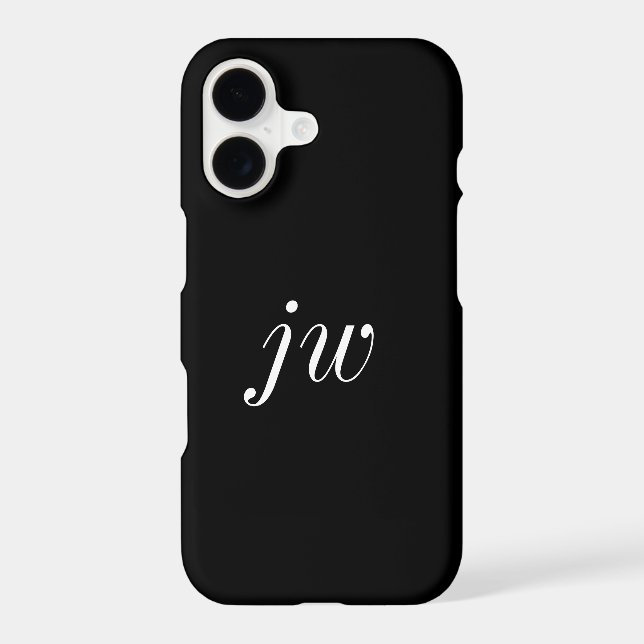 Modern Black White Monogram Name (Back)