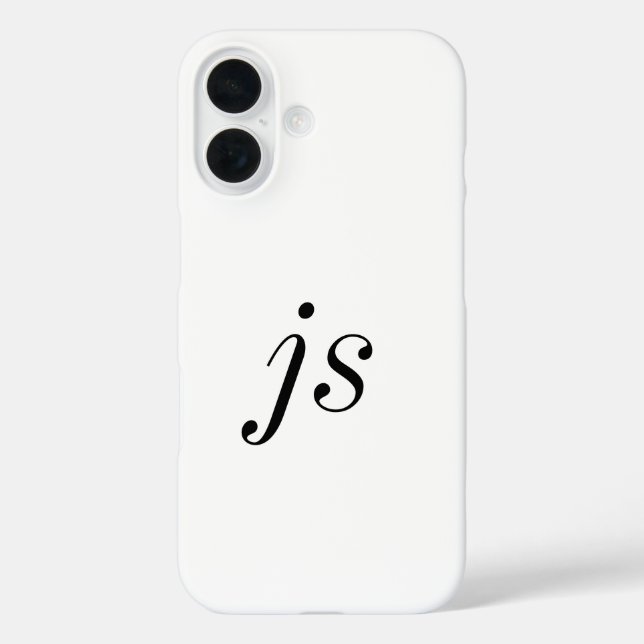 Modern Black White Monogram Name Case-Mate iPhone Case (Back)