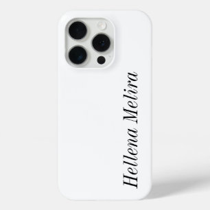 Modern Black White Monogram Name iPhone 15 Pro Case