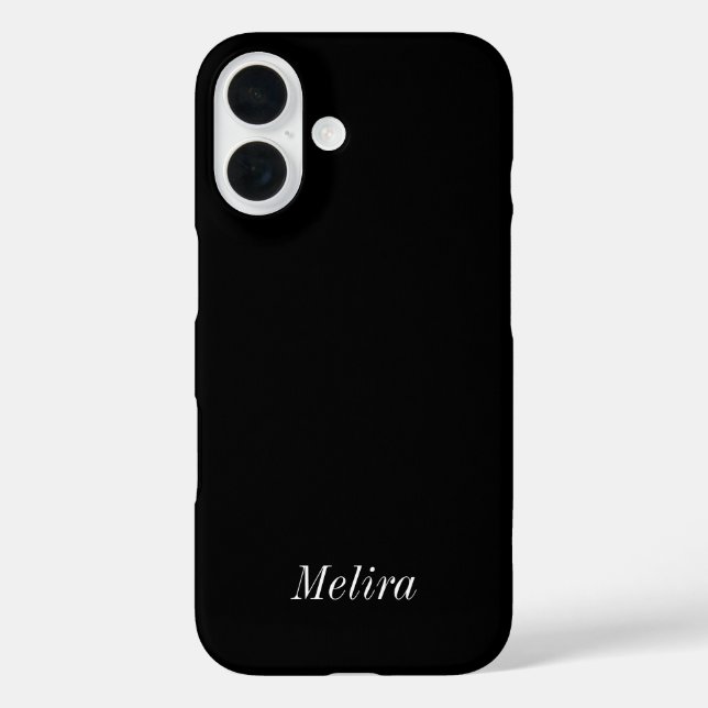 Modern Black White Monogram Name Case-Mate iPhone Case (Back)