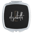 Modern Black White Monogram Name