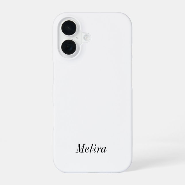 Modern Black White Monogram Name iPhone 16 Case (Back)