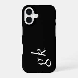 Modern Black White Monogram Name iPhone 16 Case