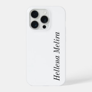 Modern Black White Monogram Name iPhone 15 Pro Case