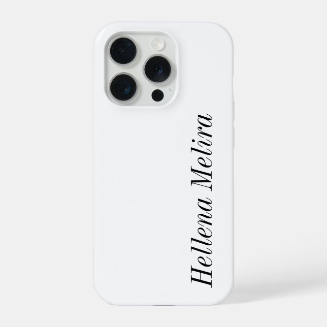 Modern Black White Monogram Name iPhone Case (Back)