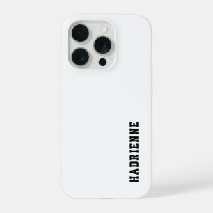 Modern Black White Monogram Name iPhone 15 Pro Case