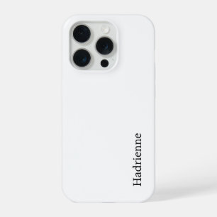 Modern Black White Monogram Name iPhone 15 Pro Case