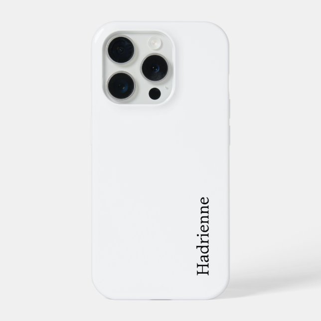 Modern Black White Monogram Name iPhone Case (Back)