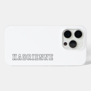 Modern Black White Monogram Outline Name iPhone 15 Pro Case