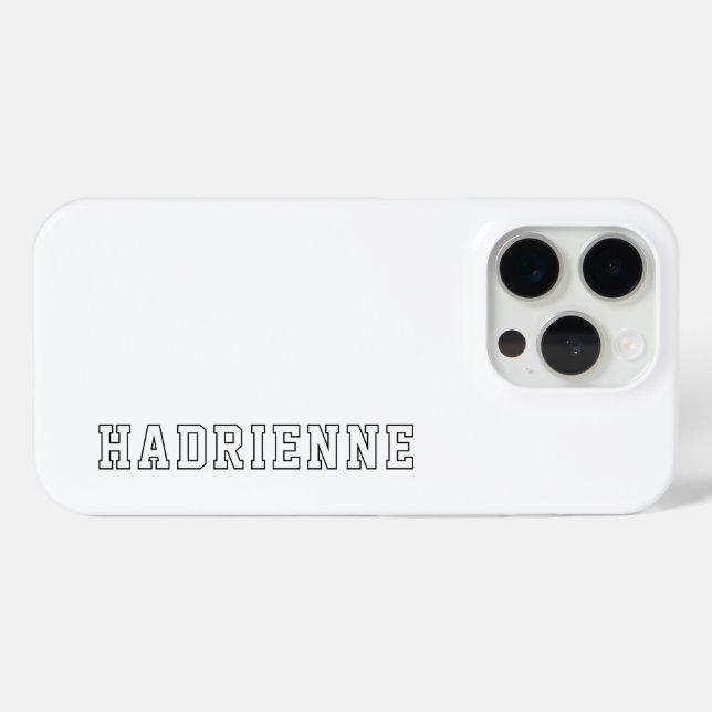 Modern Black White Monogram Outline Name Case-Mate iPhone Case (Back (Horizontal))