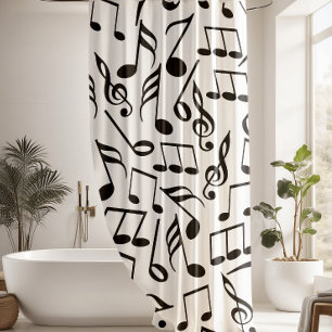 Modern Black & White Music Notes Pattern