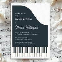 Modern Black White Music Piano Recital