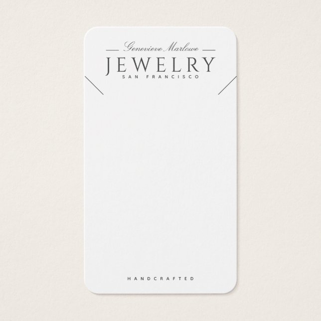 Modern Black White Necklace Display Cards (Front)