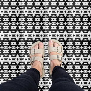 Modern Black & White Op Art Geometric Pattern Tile