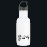 Modern Black White Personalized Monogram and Name  532 Ml Water Bottle<br><div class="desc">The Modern Black White Personalized Monogram and Name Stainless Steel Water Bottle would be a sleek and functional accessory. The black and white design with personalized details adds a touch of elegance, while the stainless steel construction ensures durability and insulation for keeping drinks hot or cold. It's perfect for daily...</div>