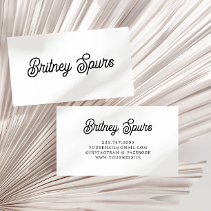 Modern Black White Personalized Monogram and Name  Business Card