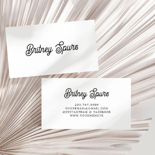 Modern Black White Personalized Monogram and Name Business Card