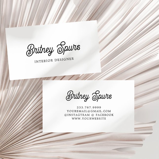 Modern Black White Personalized Monogram and Name  Business Card (Creator Uploaded)