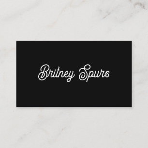 Modern Black White Personalized Monogram and Name  Business Card