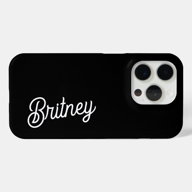 Modern Black White Personalized Monogram and Name  Case-Mate iPhone Case (Back (Horizontal))