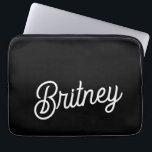 Modern Black White Personalized Monogram and Name  Laptop Sleeve<br><div class="desc">The Modern Black White Personalized Monogram and Name Laptop Sleeve would be a stylish and protective accessory for your laptop. The sleek black and white design, combined with personalized details, adds a touch of sophistication while safeguarding your device. It’s ideal for both professional and personal use, providing a blend of...</div>