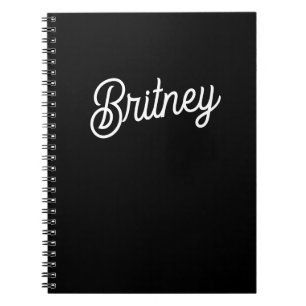 Modern Black White Personalized Monogram and Name  Notebook