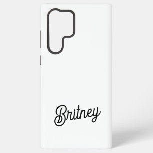 Modern Black White Personalized Monogram and Name  Samsung Galaxy Case